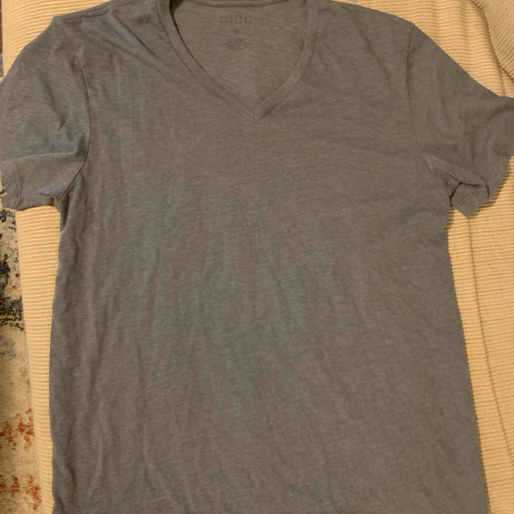Men’s Barney’s New York Gray V-Neck Shirt (XL)